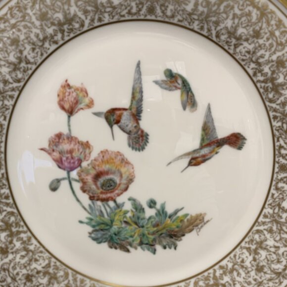 2 Lenox Porcelain Collector Plates Boehm Birds 1974 Hummingbird 1975 Redstart - Picture 3 of 8